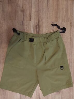 wonder nation Olive Utility Hybrid Shorts with Black Accents